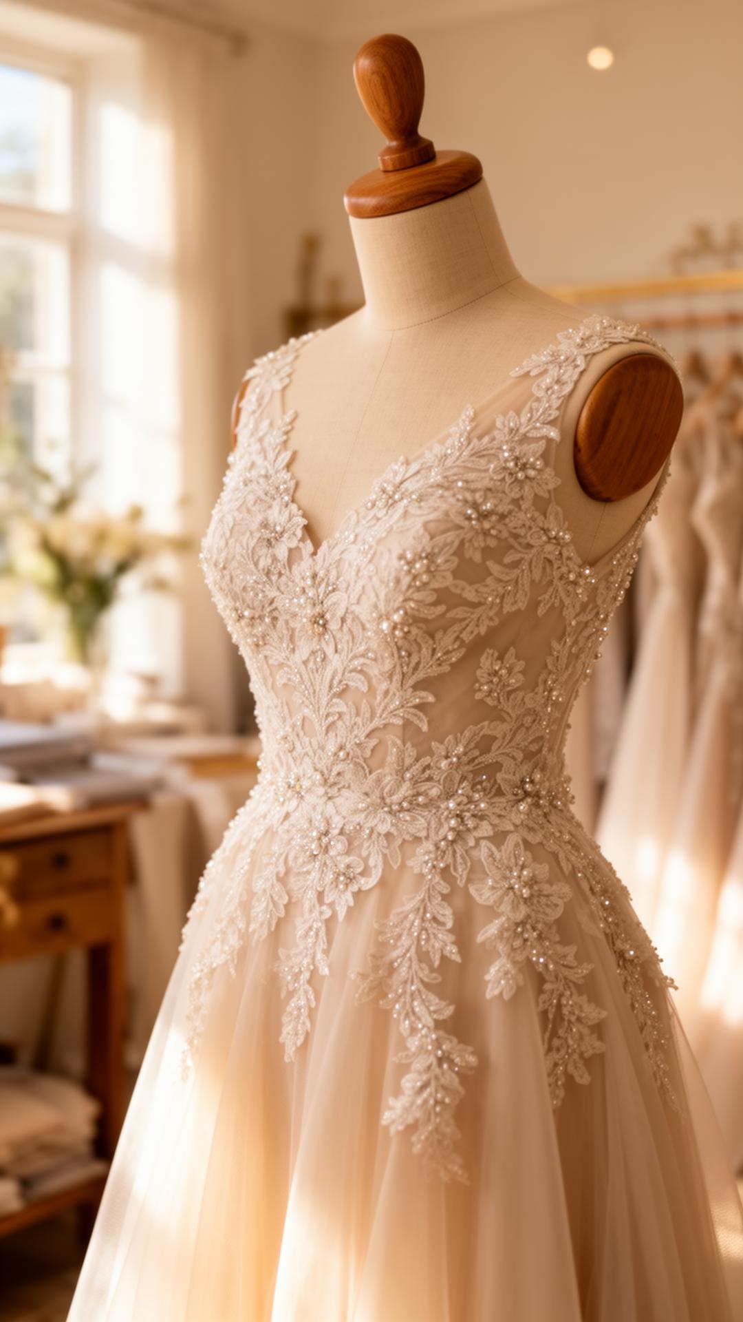 Wedding dress alteration at Alterations Plus in Sacramento
